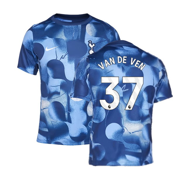 2024-2025 Tottenham Pre-Match Shirt (Binary Blue) (Van De Ven 37)-SoccerKits Hub | Buy Soccer Jerseys Online